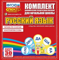 Динамические раздаточные пособия. Русский язык (веера). Читаем по слогам (слоги из двух букв). Конструируем слова (слоги из двух и трех букв). - fgospostavki.ru - Барнаул