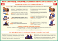 Таблица "Порядок действий при внезапной смерти" (100х140 сантиметров, винил) - fgospostavki.ru - Барнаул