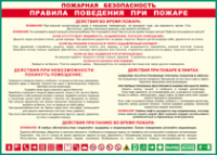 Таблица "Пожарная безопасность. Правила поведения при пожаре" (100х140 сантиметров, винил) - fgospostavki.ru - Барнаул