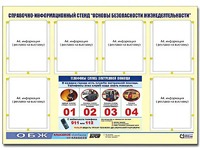 Стенд информационный "Основы безопасности жизнедеятельности" (80*110, 6 карманов) - fgospostavki.ru - Барнаул
