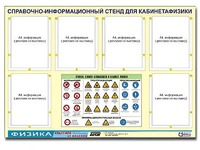 Стенд информационный "Правила техники безопасности в кабинете физики" (80х110, 6 карманов) - fgospostavki.ru - Барнаул