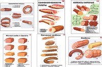 Плакаты ПРОФТЕХ "Ассортимент колбасной и мясной продукции" (11 пл, винил, 70х100) - fgospostavki.ru - Барнаул