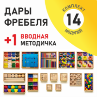 Игровой набор Дары Фребеля 14 модулей с методическим пособием (1 книга) - fgospostavki.ru - Барнаул