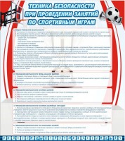 Стенд "Техника безопасности занятий по спортивным играм" - fgospostavki.ru - Барнаул