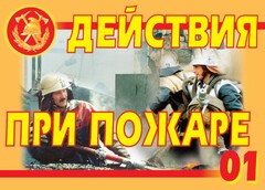 Комплект плакатов "Действия при пожаре" - fgospostavki.ru - Барнаул