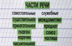 Набор магнитных карточек "Части речи" (фон зелёный) - fgospostavki.ru - Барнаул