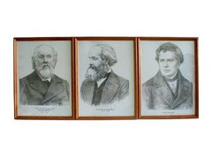 Портреты выдающихся физиков (деревянная рамка, под стеклом) - fgospostavki.ru - Барнаул