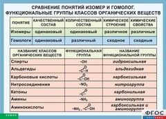 Таблица. Сравнение понятий изомер и гомолог. Функциональные группы классов органических веществ. - fgospostavki.ru - Барнаул