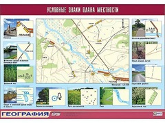 Таблица демонстрационная "Условные знаки плана местности" (винил 100*140) - fgospostavki.ru - Барнаул