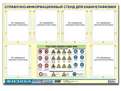 Стенд информационный "Правила техники безопасности в кабинете физики" (80х110, 6 карманов) - fgospostavki.ru - Барнаул