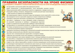 Таблица "Правила безопасности на уроке физики" (100х140 сантиметров, винил) - fgospostavki.ru - Барнаул