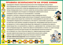 Таблица "Правила безопасности на уроке химии" (100х140 сантиметров, винил) - fgospostavki.ru - Барнаул
