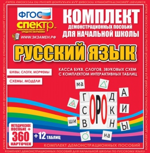Динамические раздаточные пособия. Русский язык (комплект демонстрационных материалов). Касса букв, слогов, звуковых схем с набором интерактивных таблиц. - fgospostavki.ru - Барнаул