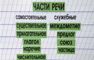 Набор магнитных карточек "Части речи" (фон зелёный) - fgospostavki.ru - Барнаул