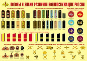 Плакат "Погоны и знаки различия военнослужащих России" - fgospostavki.ru - Барнаул