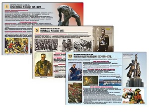 Комплект таблиц по истории "История России XX - XXI вв." раздаточные (цветные, ламинированные, А4, 12 штук) - fgospostavki.ru - Барнаул