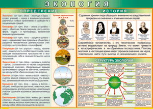 Таблица "Экология. Определения и история" (100х140 сантиметров, винил) - fgospostavki.ru - Барнаул