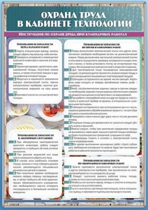 Стенд "Охрана труда в кабинете технологии" - fgospostavki.ru - Барнаул