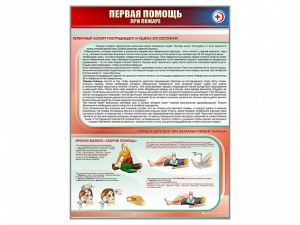 Стенд "Первая помощь при пожаре" - fgospostavki.ru - Барнаул