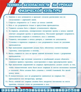 Стенд "Техника безопасности на уроках физкультуры" - fgospostavki.ru - Барнаул