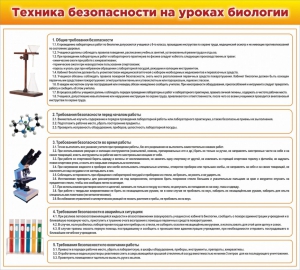 Стенд "Техника безопасности на уроках биологии" Вариант 2 - fgospostavki.ru - Барнаул