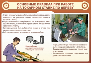 Стенд "Основные правила при работе на токарном станке по дереву" - fgospostavki.ru - Барнаул