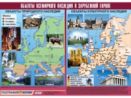 Таблица демонстрационная "Объекты всемирного наследия в Зарубежной Европе" (винил 100*140) - fgospostavki.ru - Барнаул