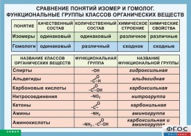 Таблица. Сравнение понятий изомер и гомолог. Функциональные группы классов органических веществ. - fgospostavki.ru - Барнаул