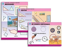 Комплект таблиц "Математика. Знакомство с геометрией" (6 таблиц, формат А1, ламинированные) - fgospostavki.ru - Барнаул