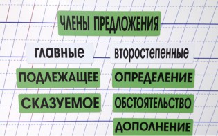 Набор магнитных карточек "Члены предложения" (фон зелёный) - fgospostavki.ru - Барнаул