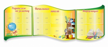 Стенд "Начальная школа" резной из 3-х частей - fgospostavki.ru - Барнаул