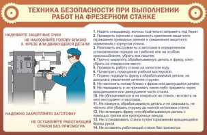 Стенд "Техника безопасности при выполнении работ на фрезерном станке" - fgospostavki.ru - Барнаул