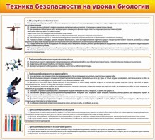 Стенд "Техника безопасности на уроках биологии" Вариант 2 - fgospostavki.ru - Барнаул